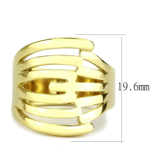 TK3717 - IP Gold(Ion Plating) Stainless Steel Ring with No Stone