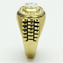 TK948G - IP Gold(Ion Plating) Stainless Steel Ring with AAA Grade CZ  in Clear