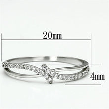 TS074 - Rhodium 925 Sterling Silver Ring with AAA Grade CZ  in Clear