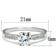 TS080 - Rhodium 925 Sterling Silver Ring with AAA Grade CZ  in Clear