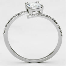 TS083 - Rhodium 925 Sterling Silver Ring with AAA Grade CZ  in Clear