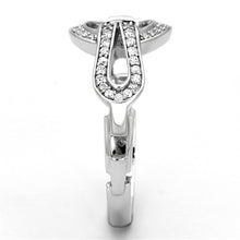 TS105 - Rhodium 925 Sterling Silver Ring with AAA Grade CZ  in Clear