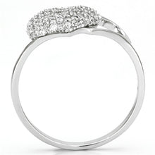 TS130 - Rhodium 925 Sterling Silver Ring with AAA Grade CZ  in Clear