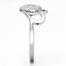 TS130 - Rhodium 925 Sterling Silver Ring with AAA Grade CZ  in Clear