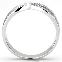 TS131 - Rhodium 925 Sterling Silver Ring with AAA Grade CZ  in Clear