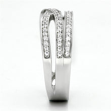 TS131 - Rhodium 925 Sterling Silver Ring with AAA Grade CZ  in Clear