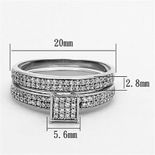 TS140 - Rhodium 925 Sterling Silver Ring with AAA Grade CZ  in Clear