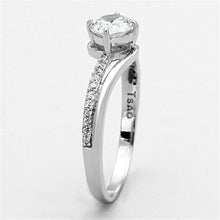 TS141 - Rhodium 925 Sterling Silver Ring with AAA Grade CZ  in Clear