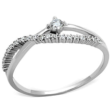 TS144 - Rhodium 925 Sterling Silver Ring with AAA Grade CZ  in Clear