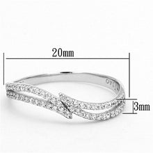 TS146 - Rhodium 925 Sterling Silver Ring with AAA Grade CZ  in Clear