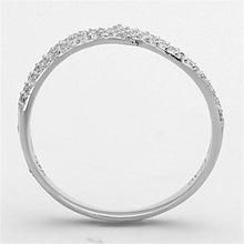 TS146 - Rhodium 925 Sterling Silver Ring with AAA Grade CZ  in Clear