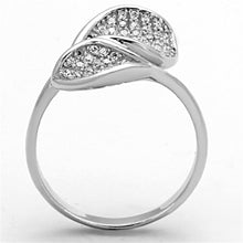 TS149 - Rhodium 925 Sterling Silver Ring with AAA Grade CZ  in Clear