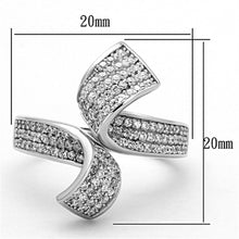 TS150 - Rhodium 925 Sterling Silver Ring with AAA Grade CZ  in Clear