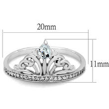 TS191 - Rhodium 925 Sterling Silver Ring with AAA Grade CZ  in Clear