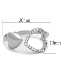 TS194 - Rhodium 925 Sterling Silver Ring with AAA Grade CZ  in Clear