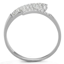 TS203 - Rhodium 925 Sterling Silver Ring with AAA Grade CZ  in Clear