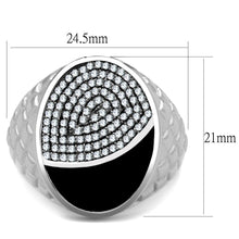 TS216 - Rhodium 925 Sterling Silver Ring with AAA Grade CZ  in Clear