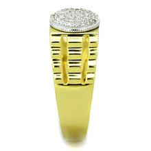 TS237 - Gold+Rhodium 925 Sterling Silver Ring with AAA Grade CZ  in Clear