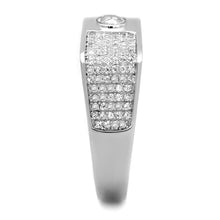 TS239 - Rhodium 925 Sterling Silver Ring with AAA Grade CZ  in Clear