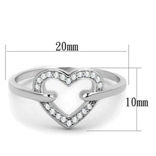 TS256 - Rhodium 925 Sterling Silver Ring with AAA Grade CZ  in Clear