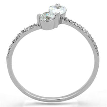 TS258 - Rhodium 925 Sterling Silver Ring with AAA Grade CZ  in Clear