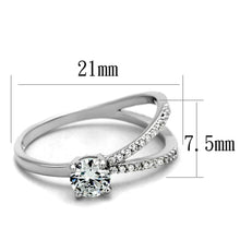 TS261 - Rhodium 925 Sterling Silver Ring with AAA Grade CZ  in Clear