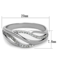 TS268 - Rhodium 925 Sterling Silver Ring with AAA Grade CZ  in Clear