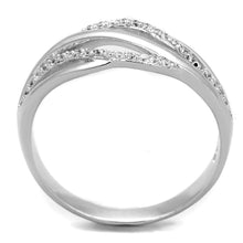 TS268 - Rhodium 925 Sterling Silver Ring with AAA Grade CZ  in Clear