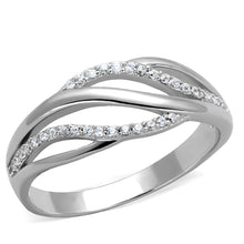 TS268 - Rhodium 925 Sterling Silver Ring with AAA Grade CZ  in Clear