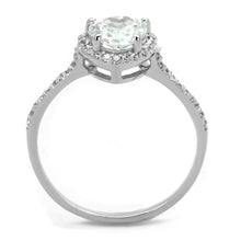 TS270 - Rhodium 925 Sterling Silver Ring with AAA Grade CZ  in Clear