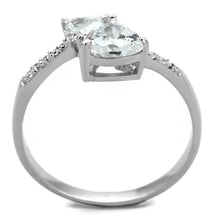 TS271 - Rhodium 925 Sterling Silver Ring with AAA Grade CZ  in Clear