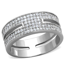 TS273 - Rhodium 925 Sterling Silver Ring with AAA Grade CZ  in Clear