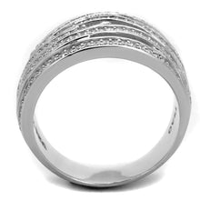 TS274 - Rhodium 925 Sterling Silver Ring with AAA Grade CZ  in Clear