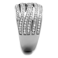 TS274 - Rhodium 925 Sterling Silver Ring with AAA Grade CZ  in Clear