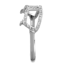 TS306 - Rhodium 925 Sterling Silver Ring with AAA Grade CZ  in Clear