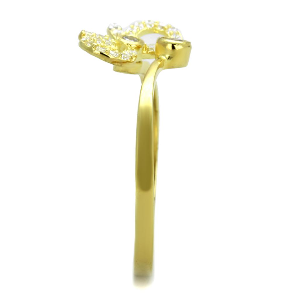 TS309 - Gold 925 Sterling Silver Ring with AAA Grade CZ  in Rose