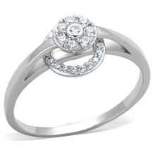 TS310 - Rhodium 925 Sterling Silver Ring with AAA Grade CZ  in Clear