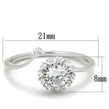 TS335 - Rhodium 925 Sterling Silver Ring with AAA Grade CZ  in Clear