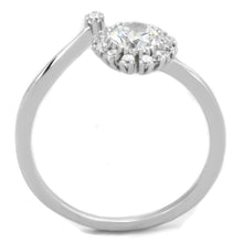 TS335 - Rhodium 925 Sterling Silver Ring with AAA Grade CZ  in Clear