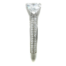 TS338 - Rhodium 925 Sterling Silver Ring with AAA Grade CZ  in Clear
