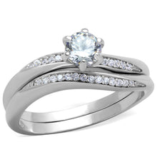 TS349 - Rhodium 925 Sterling Silver Ring with AAA Grade CZ  in Clear