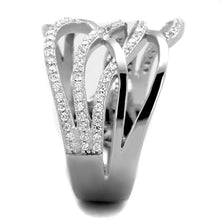 TS357 - Rhodium 925 Sterling Silver Ring with AAA Grade CZ  in Clear