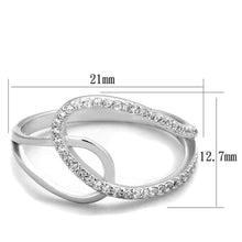 TS358 - Rhodium 925 Sterling Silver Ring with AAA Grade CZ  in Clear