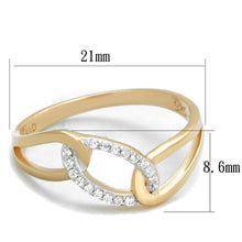 TS362 - Rose Gold + Rhodium 925 Sterling Silver Ring with AAA Grade CZ  in Clear
