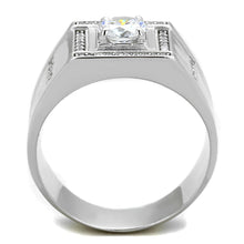 TS386 - Rhodium 925 Sterling Silver Ring with AAA Grade CZ  in Clear