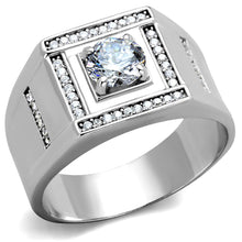 TS386 - Rhodium 925 Sterling Silver Ring with AAA Grade CZ  in Clear