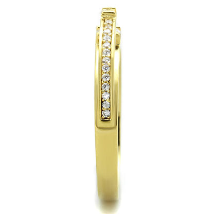 TS403 - Gold 925 Sterling Silver Ring with AAA Grade CZ  in Clear