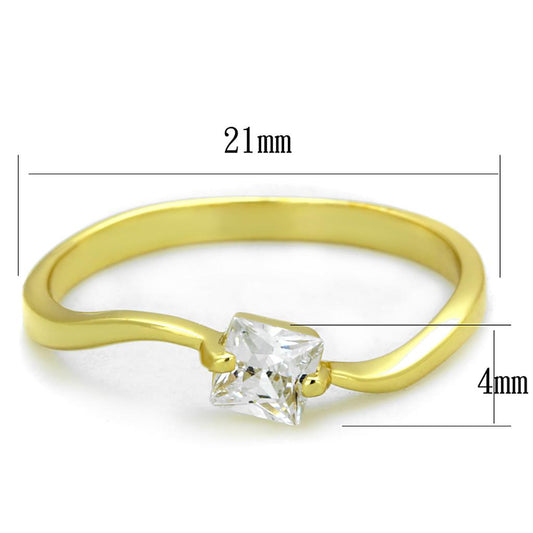 TS407 - Gold 925 Sterling Silver Ring with AAA Grade CZ  in Clear