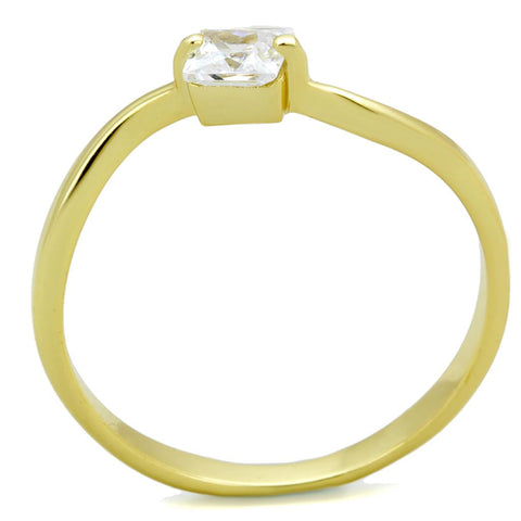 TS407 - Gold 925 Sterling Silver Ring with AAA Grade CZ  in Clear