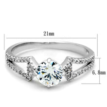 TS430 - Rhodium 925 Sterling Silver Ring with AAA Grade CZ  in Clear